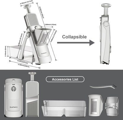 Safe Mandoline Slicer Plus, Adjustable Potaot Slicer 1-8 Mm5
