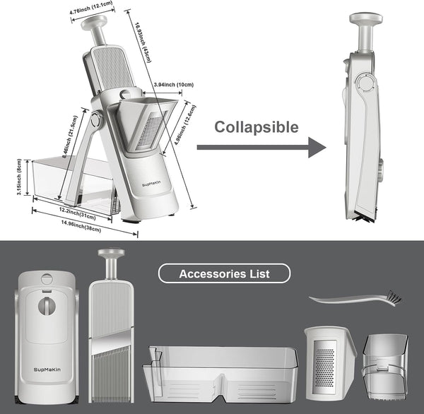 Safe Mandoline Slicer Plus, Adjustable Potaot Slicer 1-8 Mm5