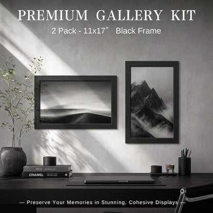 11X17 Picture Frame, Black Wood Poster Frames for Wall Display, 2 Pack7