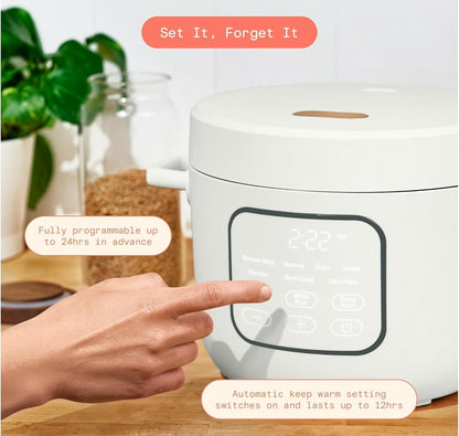 14-Cup Electric Rice Cooker with Automatic Keep Warm and Removable Nonstick Pot for Home Cooking (White)6
