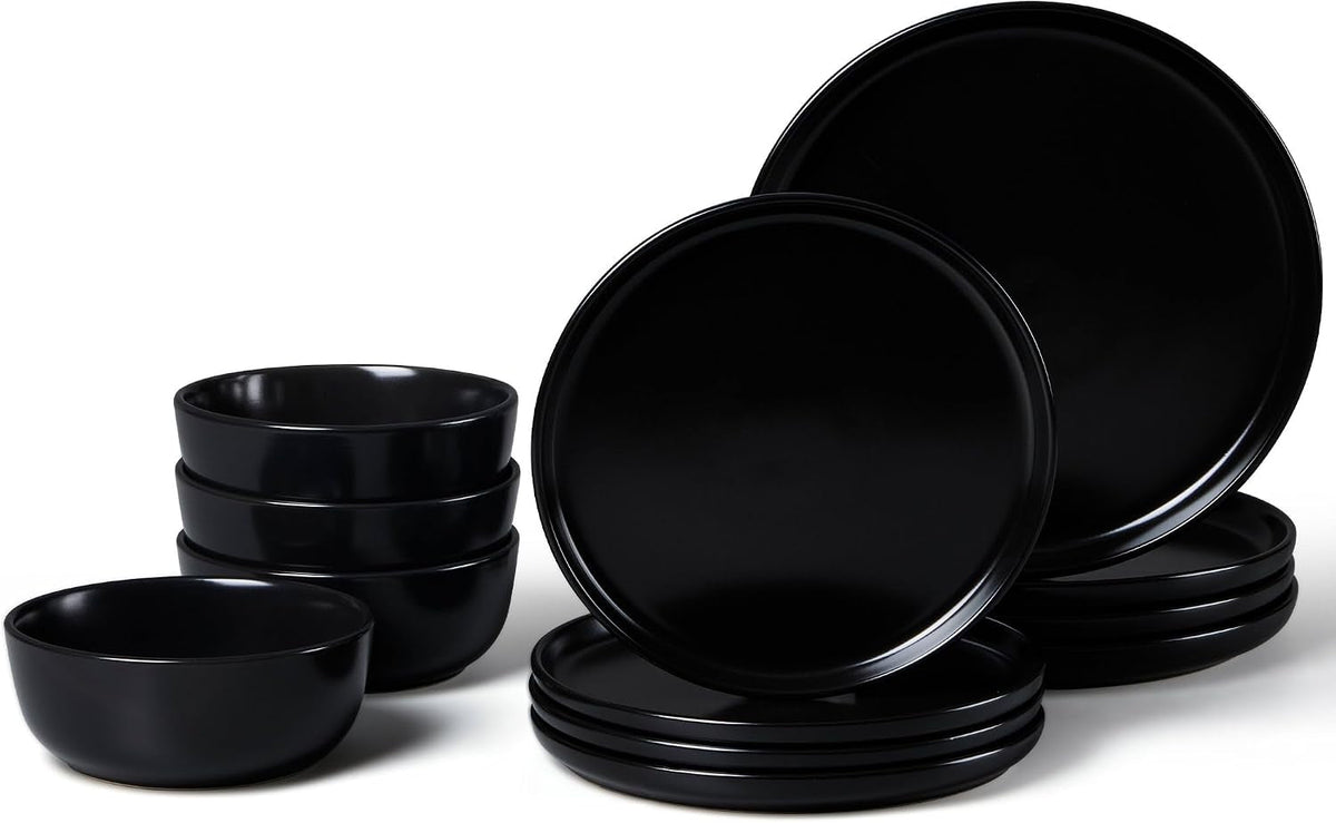 porcelain-dinnerware-sets-12-piece-dishes-set-for-4-black-onyx