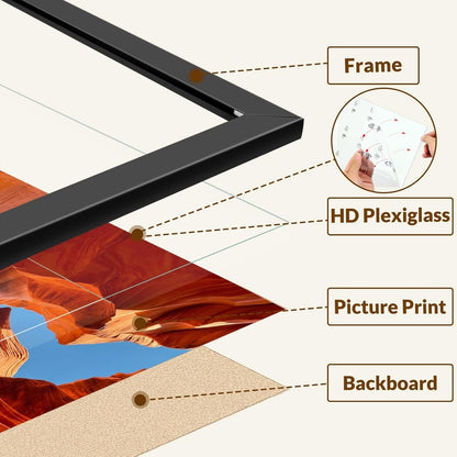 10X14 Picture Frame Set of 2, 10 X 14 Black Picture Frame with HD Plexiglas, 10 by 14 Poster Frame, Display Frame for Vertical or Horizontal, Presenting Spatial Aesthetics-Form & Light Series2