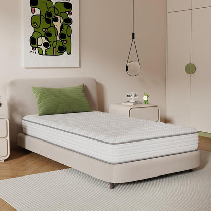8 Inch Twin Mattress, Hybrid Twin Size Mattresses with Bioair Comfort Foam for Pressure Relief, Medium Plush Colchones with Innerspring Certipur-Us Certified Mattress in a Box11