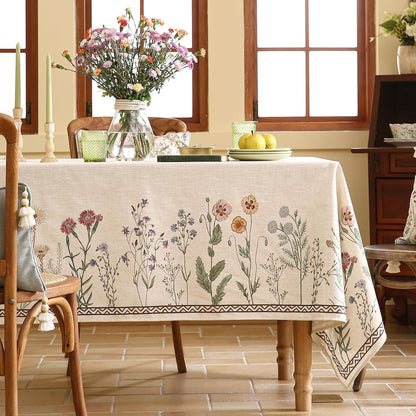 Designer Linen Rectangular Tablecloth,71"X55"-Serenity G2