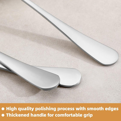 12 Pcs Dinner Spoons Set, Food-Grade Stainless Steel Tablespoons, Durable Metal Table Spoon, Cutlery Soup Spoons Silverware for Home, Kitchen or Restaurant, Mirror Polished, Dishwasher Safe - 7 Inch4