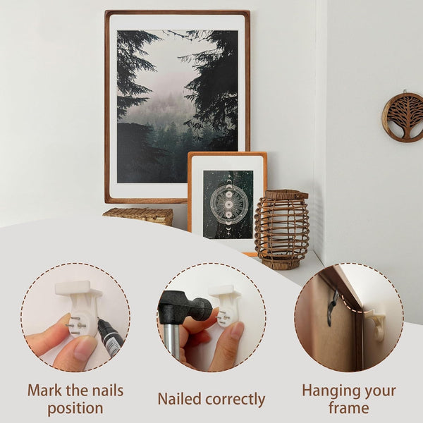 Square 8X8 Picture Frame with Mat for 4X4/6X6, Natural Walnut Wood Handcrafted Rounded Corner with Real Glass, Vertical or Horizontal Display Photo Gallery Wall & Tabletop Frame8