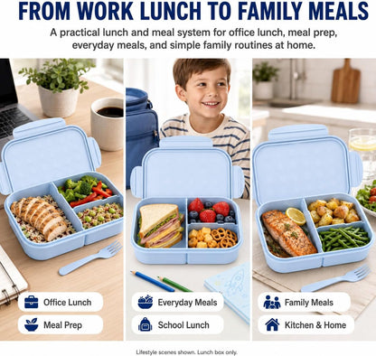 ® Kids Bento Lunch Box, 1150Ml 3 Compartments, Blue8