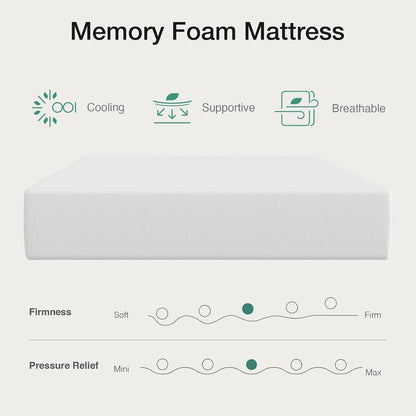 Twin Mattress, 6 Inch Twin Bed Mattress with Gel Memory Foam | Cooling Night Sleep & Pressure Relief, Certipur-Us Certified8