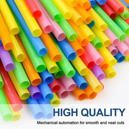 [200 Pack] 8.5" High Multicolour Flexible Plastic Straws | Bendable Disposable Drinking Straws for Home Use Milk Juice Drinks4