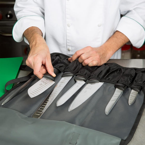 Millennia 8-Piece Knife Roll Set, Black Handles3