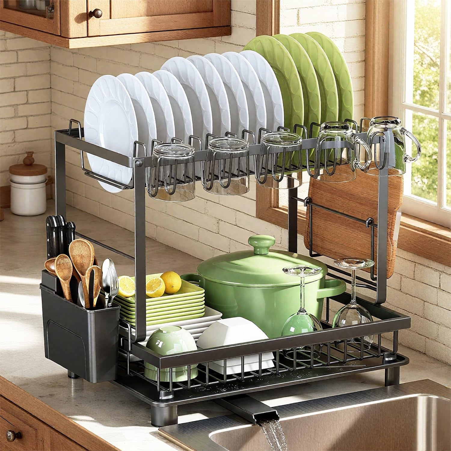 2-tier-dish-drying-rack-for-kitchen-counter-space-saving-black