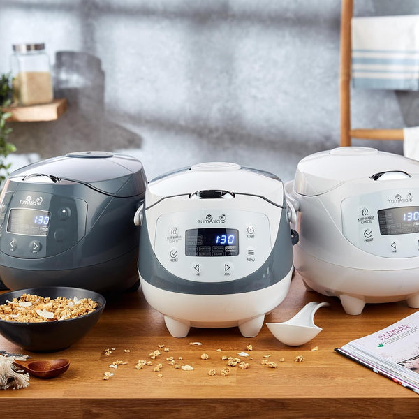 Panda Mini Rice Cooker with Ninja Ceramic Bowl and Advanced Fuzzy Logic (3.5 Cup, 0.63 Litre) 4 Rice Cooking Functions, 4 Multicooker Functions, Digital LED Display - 120V12