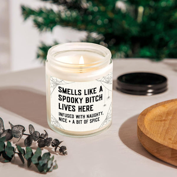 Funny Spooky Gifts for Women, Witchy Halloween Decorations Candle3
