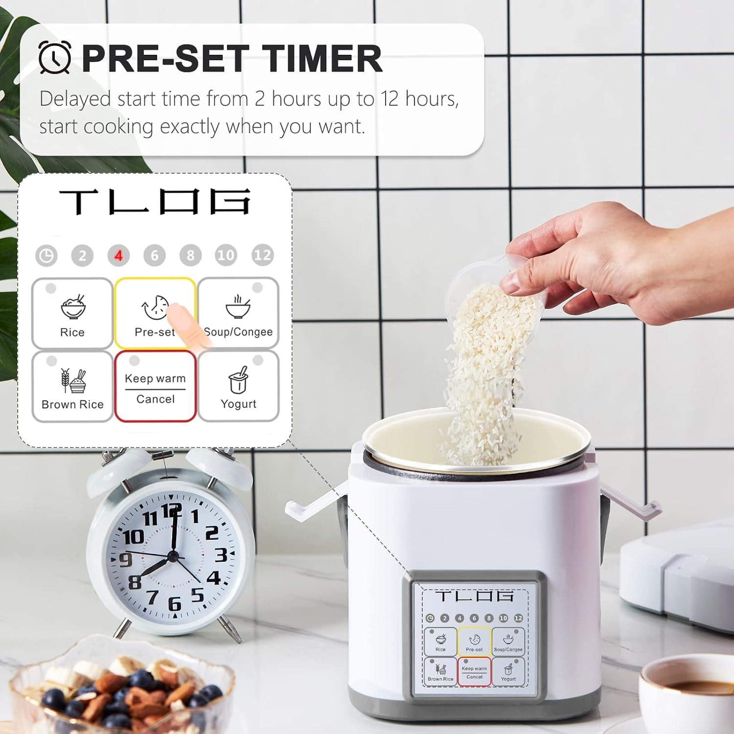 mini-rice-cooker-1-2l-with-ceramic-coated-pot-2-5-cup-uncooked-food-steamer-12-hour-delay-timer-compact-size-for-1-2-people-for-rice-grains-oatmeal-dorm-rooms-and-travel
