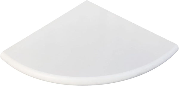 White Marble Corner Shower Shelf for Bathroom, 9'' X 9'' X 0.8'' Faux Marble Corner Shelves for Bathroom Wall Mounted Both Side Polished (1, White)1