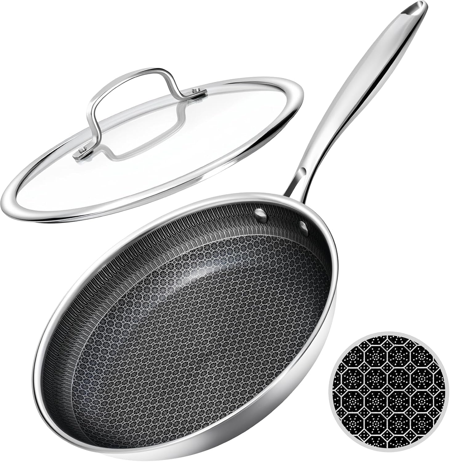 hybrid-non-stick-frying-pans-with-glass-lid-8-inch-frying-pan-stainless-steel-skillet-with-honeycomb-surface-oven-safe-pfas-free-compatible-with-all-cooktops