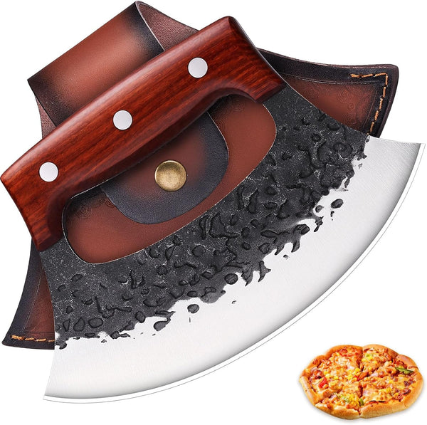 Ulu Knife with Sheath, Mezzaluna Rocker Knife & Pizza Cutter1