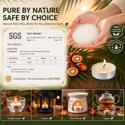 2 Hour Mini Tea Lights Candles 100 Pack, Palm Wax Tealight Candles Bulk4