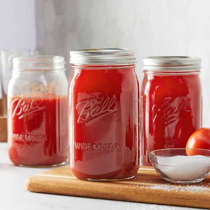 Quart (32Oz) Jar with Silver Lid, Wide Mouth, Set of 27