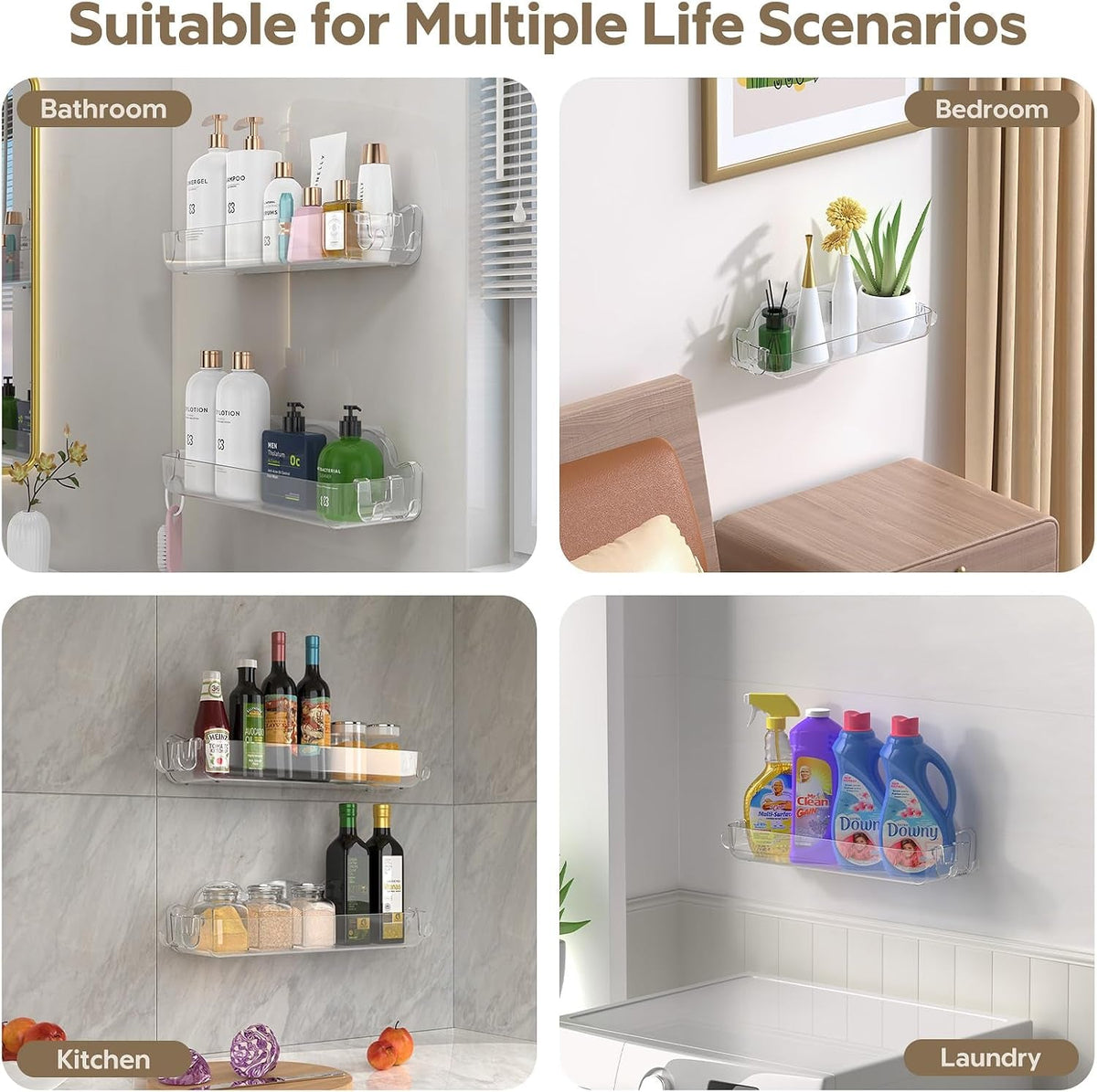2-pack-acrylic-shower-caddy-adhesive-no-drilling-bathroom-shower-organizers-with-4-removable-hooks-wall-mounted-shower-shelves-acrylic-shower-holder-storage-for-bathroom-dorm-kitchen