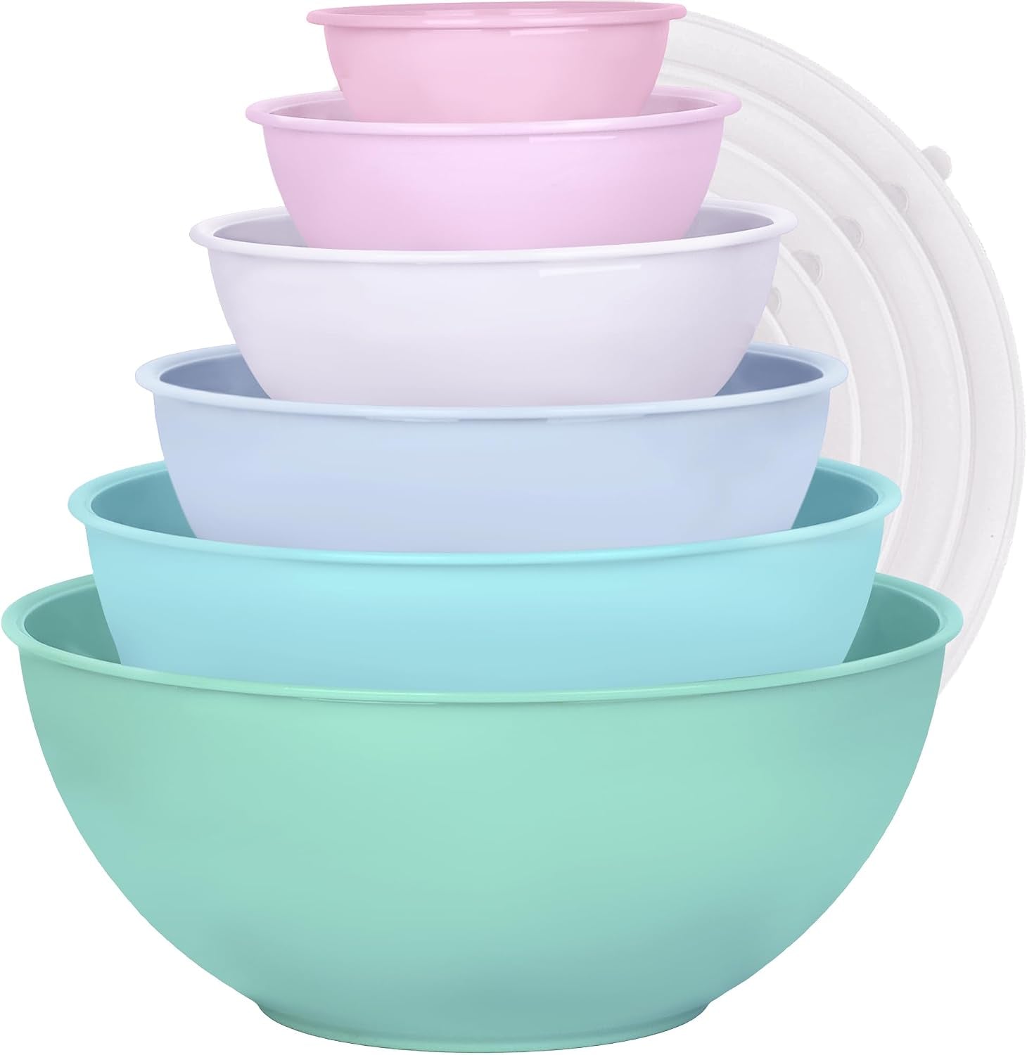 bpa-free-plastic-round-mixing-bowl-with-lids-12-pack-nesting-bowls-with-lids-set-microwave-and-dishwasher-safe-prep-serving-bowls-great-for-mixing-baking-serving-pinkish-green-12pcs