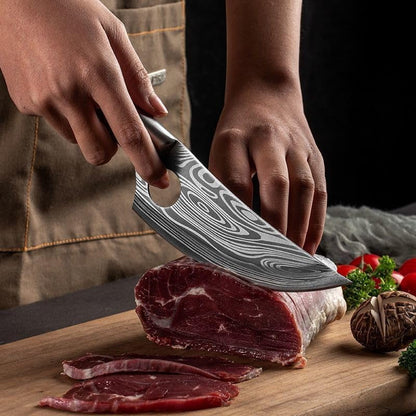 Meat Cleaver,Cleaver Knife, 5.5 Inch Meat Cleaver Kitchen Chef Knife Damascus Laser Pattern Boning Hunting Knife Stainless Steel Fish Fruit Slice Butcher Knife, Zengjianhong51214