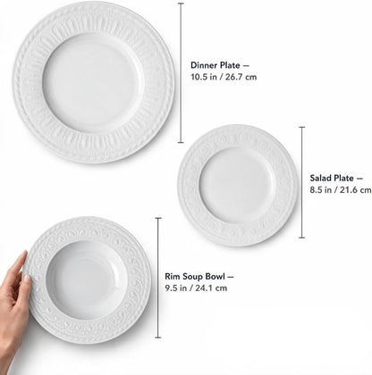 Villeroy & Boch Cellini 12 Piece Dinnerware Set, White, Service for 42
