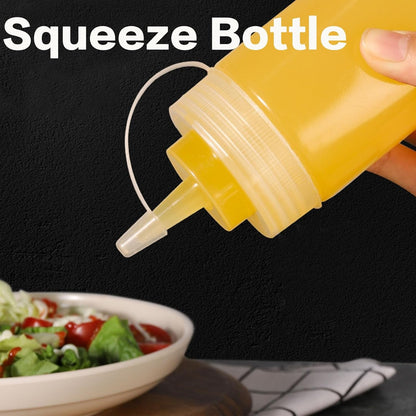 12 Pack 8 Oz Plastic Squeeze Bottles Multipurpose Squirt Bottles for Ketchup,Condiments,Bbq Sauce,Dressing,Barbecue,Grilling,Crafts,Syrup and More5