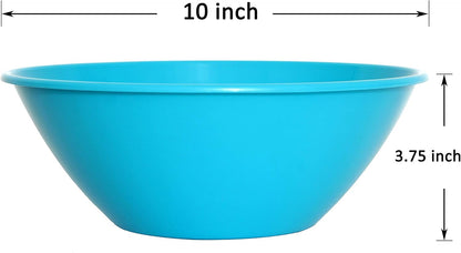 9 Pack 3000ML Re-Usable Plastic Mixing and Serving Bowls, Popcorn Bowls, Salad Bowls, Chip and Dip Serving Bowls, in 9 Colors (Rainbow)2