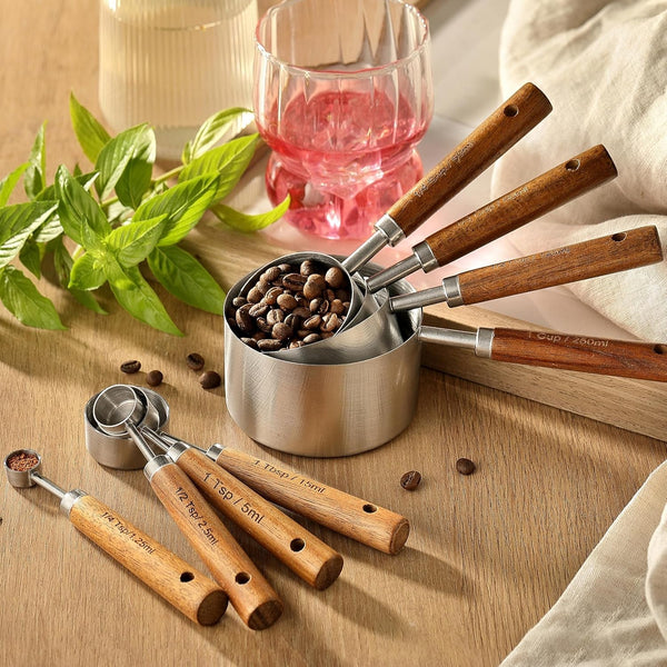 Stainless Steel Metal Measuring Cups and Spoons Set, 8 Pack5