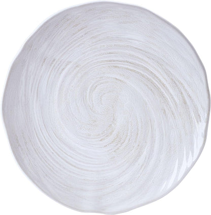 Harley 12 Piece Stoneware Hand-Crafted Dinnerware Set, Service for 4, Plate and Bowl, Modern with Organic Freeform Shape, White8