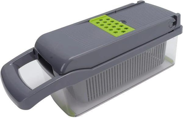 Vegetable Peeler Cutter Grater 4 in 1 Multi Function Kitchen Tool with Stainless Steel Blades and anti Slip Handle for Slicing Dicing Grating Vegetables Fruits Cheese (Gray Green)7