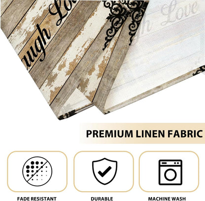 Wood Grain Linen Rectangular Placemats Set of 4, Holiday Table Decor3