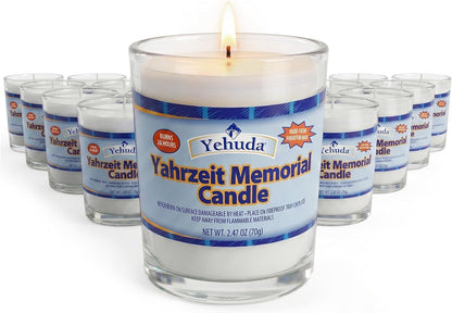 , Yahrzeit Memorial Candle, Glass Tumbler (24 Pack) 24 Hour Candles - Burns 26 Hours | Yom Kippur Candles | Yizkor Rememberance Candle | Perfect for Blackouts, Storms & Hurricanes1
