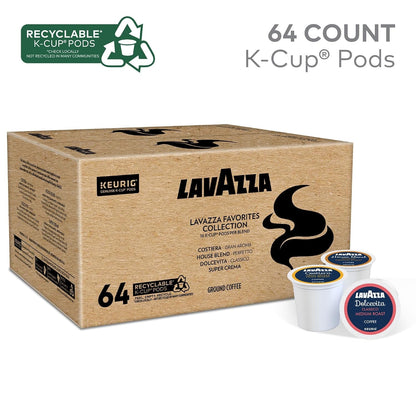 Lavazza Favorites Collection Variety Pack, Single Serve Keurig® K-Cup® Pods, Light and Medium Roast Coffees, 64-Count Box2