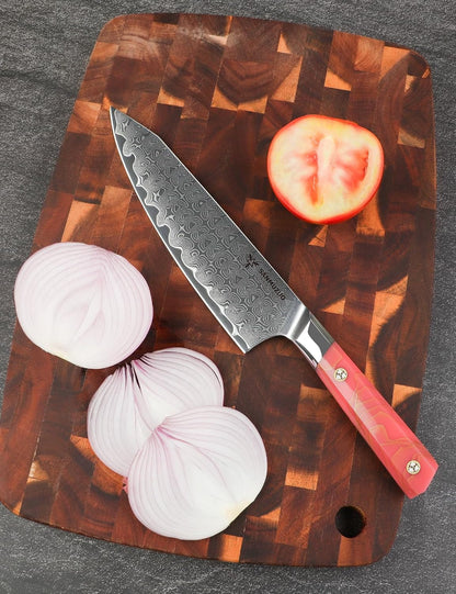 Kitchen Chef Knife 8 Inch, Professional Kitchen Knife, Ultra Sharp Damascus Powder Steel with Full-Tang Resin Handle, SHENG Series5