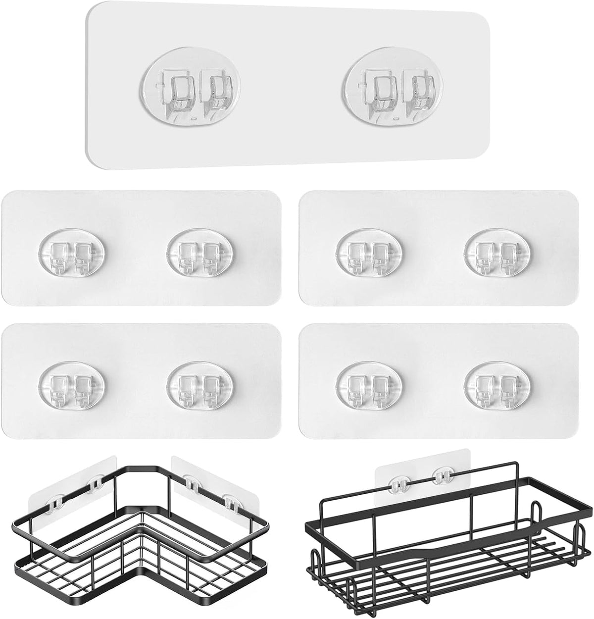upgraded-shower-caddy-adhesive-replacement-strong-adhesive-hooks-for-shower-caddy-waterproof-shower-shelf-adhesive-shower-adhesive-strips-for-shower-organizer-and-kitchen-racks-5-pcsdouble-hooks