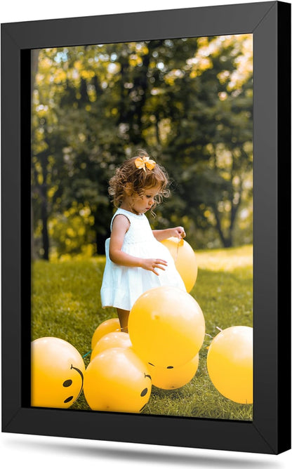 11X16 Picture Frame Black Wood - Wall Hanging Real Glass Display Photo Frames for Living Room and Office1