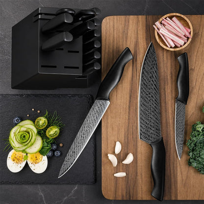 Knife Set, 15-Piece Kitchen Knife Set with Built-In Sharpener Block, German High-Carbon Stainless Steel, Dishwasher Safe, for Home Cooks and Everyday Meal Prep4
