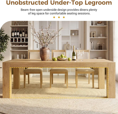 86.75" Long Dining Table for 6-10 People, Farmhouse Wooden Kitchen Table, Large Rectangular Dinner Table for Kitchen Dining Room Living, Brown5