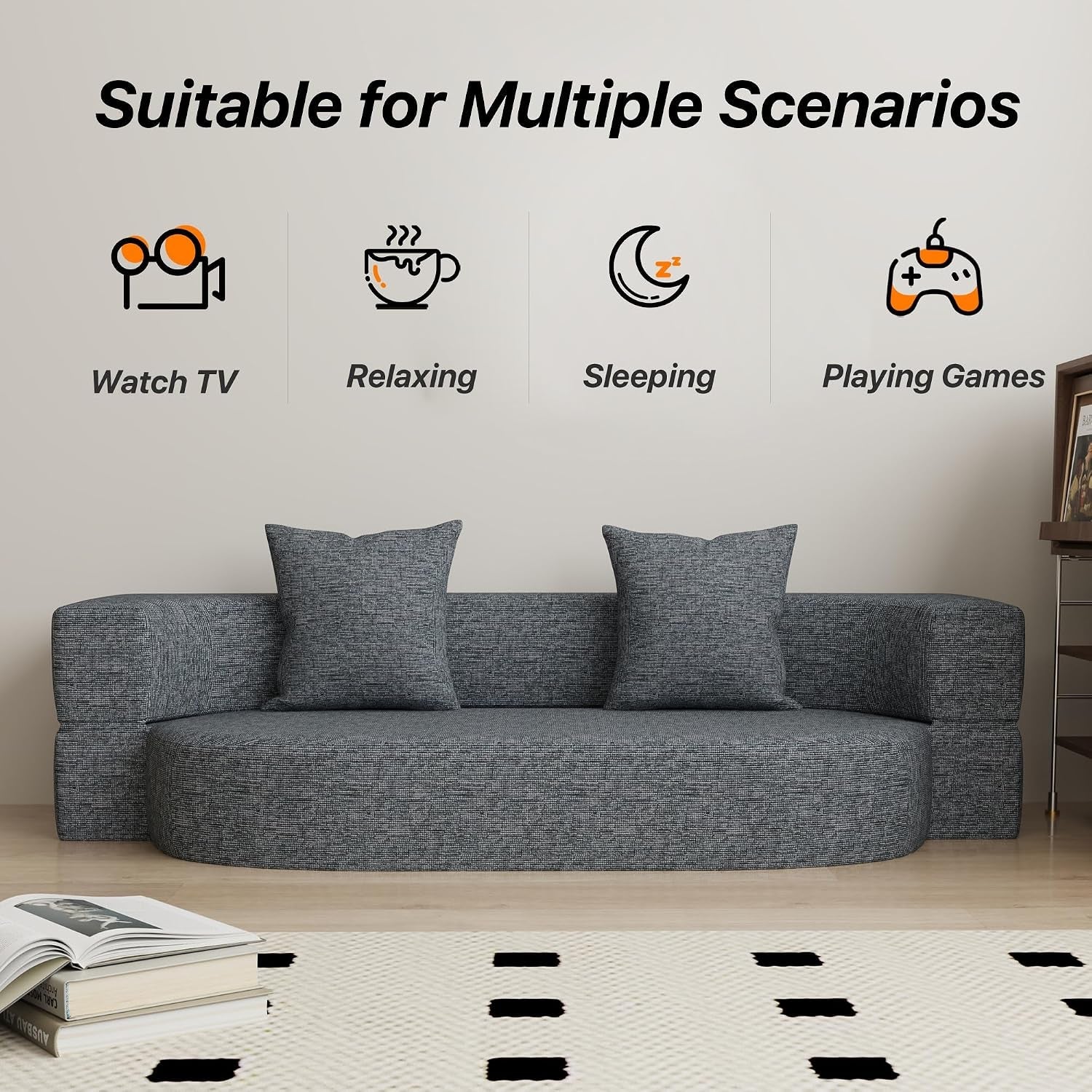 folding-sofa-bed-convertible-futon-sleeper-bed-2-in-1-foldable-floor-mattress-with-2-pillows-breathable-high-density-foam-lazy-couch-twin-size-comfy-lounge-chair-dark-gray