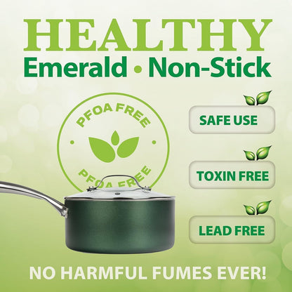 12 Inch Emerald Green Pan for Cooking, Large Non Stick Frying Pans Nonstick Frying Pan Skillet for Eggs, Omelette, Non Stick Pans, PFOA PFOS Free Oven & Dishwasher Safe3