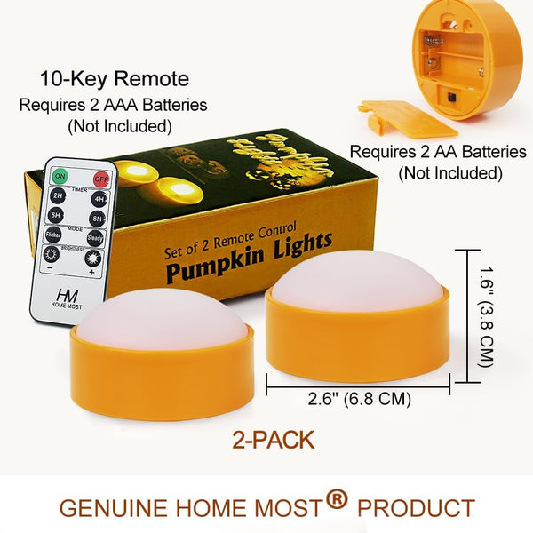 2-Pack Halloween Pumpkin Lights with Remote/Timer - Orange Pumpkin Lights LED Battery Operated Halloween Decor - Jack-O-Lantern Outdoor Decorations6