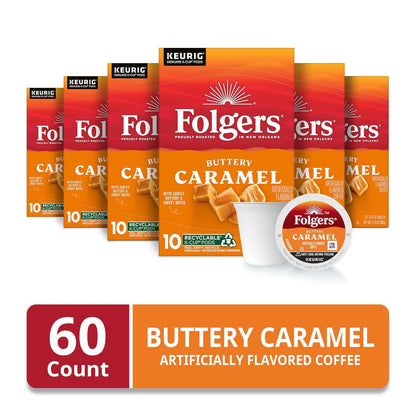 Buttery Caramel Artificially Flavored Coffee, K-Cup Pods, 60 Count | 6 (10 Count) Boxes, Medium Roast Coffee, Genuine K-Cup Pods Made to Brew with Your Keurig Coffee Maker2