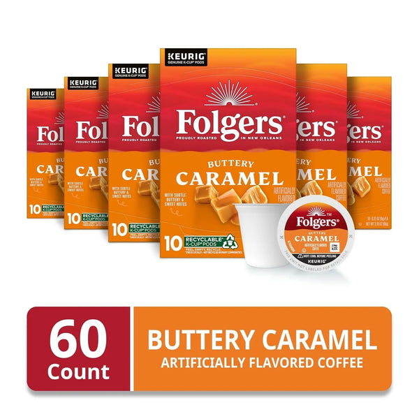 Buttery Caramel Artificially Flavored Coffee, K-Cup Pods, 60 Count | 6 (10 Count) Boxes, Medium Roast Coffee, Genuine K-Cup Pods Made to Brew with Your Keurig Coffee Maker2