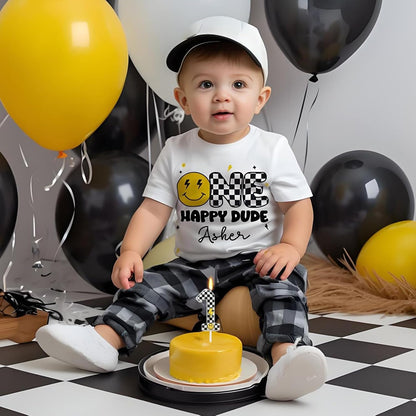 Number 1 Candle One Happy Dude Birthday Decorations for Boys4
