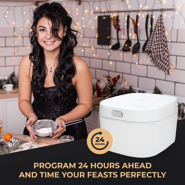 SMART COOKER Induction Heating IH Rice Cooker and Warmer, 1 L, 5 Cups of Rice, Non-Coating Inner Pot, Efficient, Multiple Function, White (5 Cups) | Non-Stick 1L Electric Rice Maker, Warmer for White/Brown Rice, Grain - Easy-To-Clean & Non-Coating Inner Pot, White6