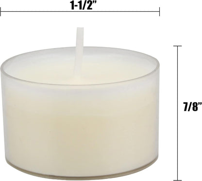 Bulk 96 Pack Unscented Smokeless Long Burning Clear Cup Tea Light Candles with 8 Hour Extended Burn Time, White5
