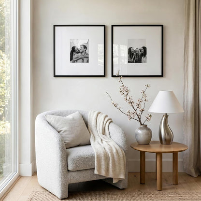 20X20 Poster Frame - Matted to 8X10 - Slim Molding - Black7