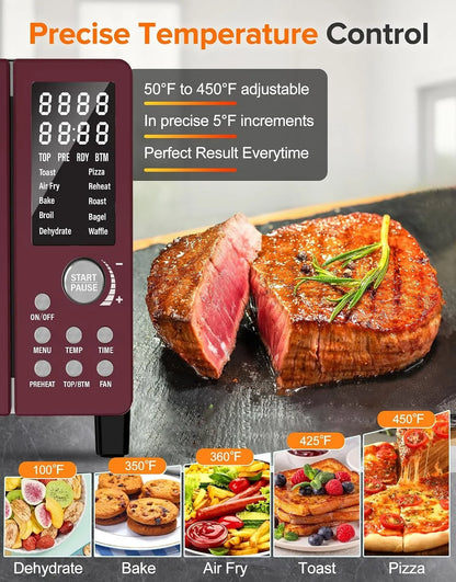 Bravo Pro Smart Air Fryer Toaster Oven Countertop Combo | 10-In-1 Cooking Functions, 1800W, 50-450°F, 21-Qt, Pfas-Free, Upgraded Super Convection, Cinnamon4